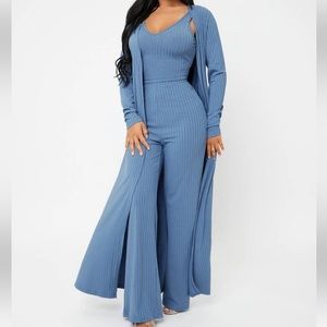 NWOT shein open front coat & pants set with camisole